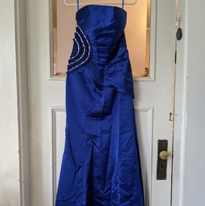 Corset Dress Royal Blue Satin Mermaid PROM PAGEANT